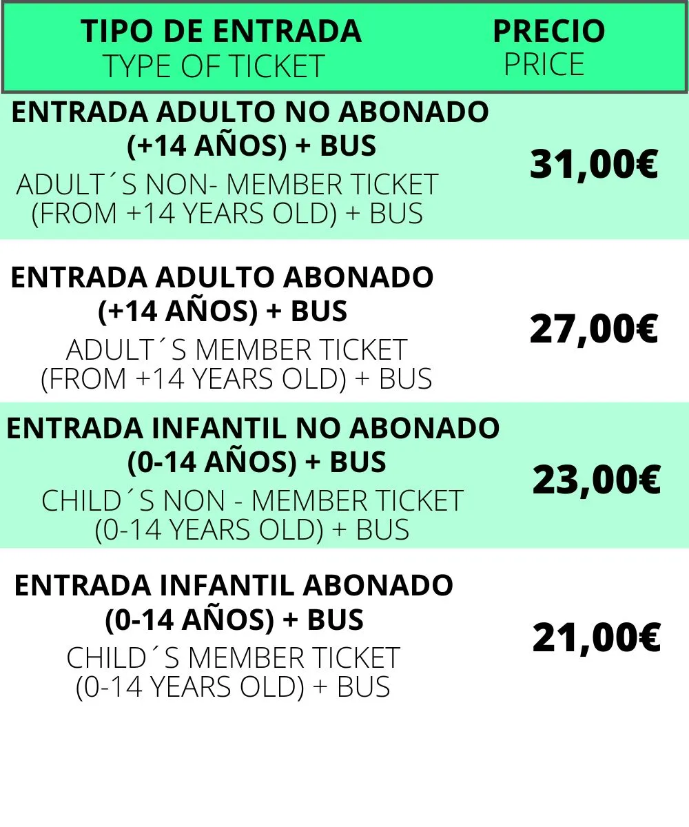 Tipos de entradas Tour Reale