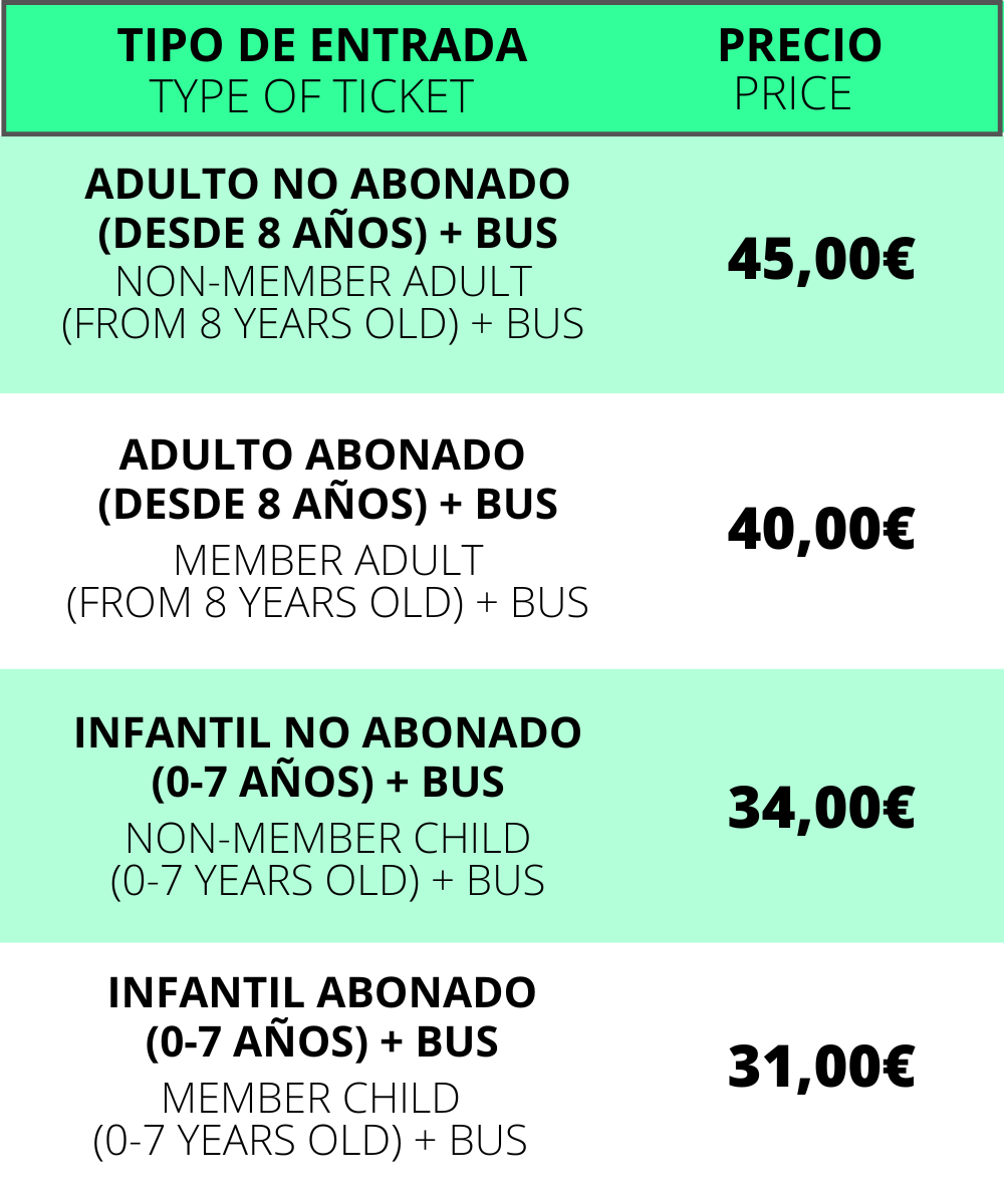 Tipos de entradas Tour Reale